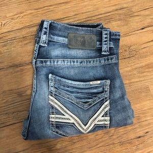 MENS Buckle Black Bootleg Jeans